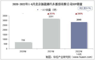 2022年6月北京新能源汽车股份有限公司SUV销量统计分析