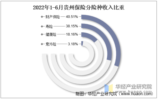 2022年1-6月贵州保险分险种收入比重