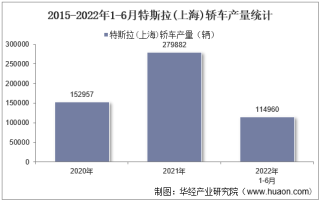 2022年6月特斯拉(上海)轿车产销量、产销差额及各车型产销量结构统计分析