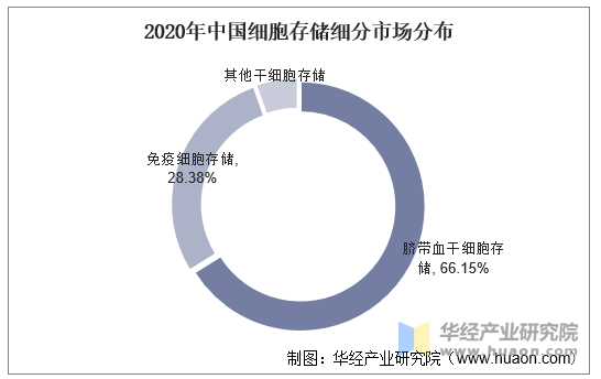 2020年中国细胞存储细分市场分布