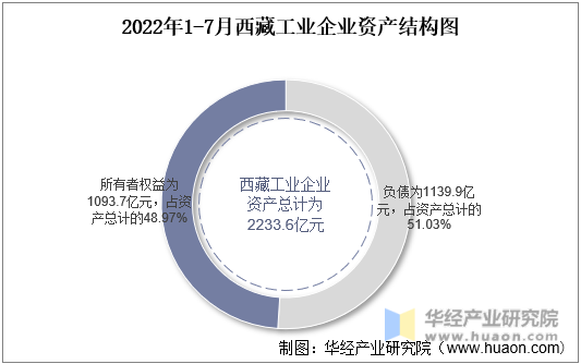 2022年1-7月西藏工业企业资产结构图