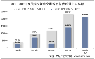 2022年9月武汉新港空港综合保税区进出口总额及进出口差额统计分析