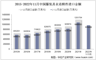 2022年11月中国服装及衣着附件进口金额统计分析