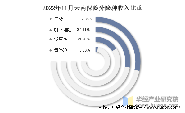 2022年11月云南保险分险种收入比重