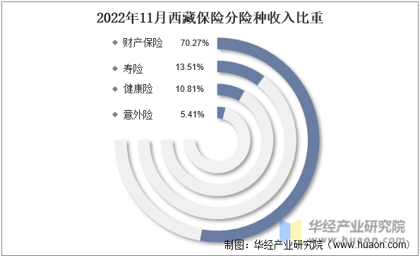 2022年11月西藏保险分险种收入比重