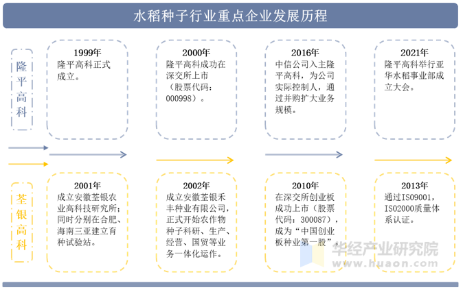 水稻种子行业重点企业发展历程