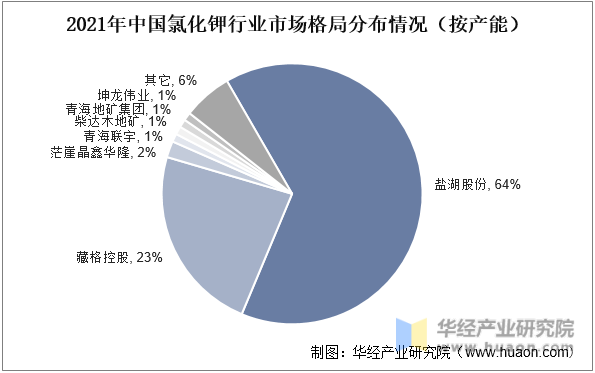 2021年中国氯化钾行业市场格局分布情况（按产能）