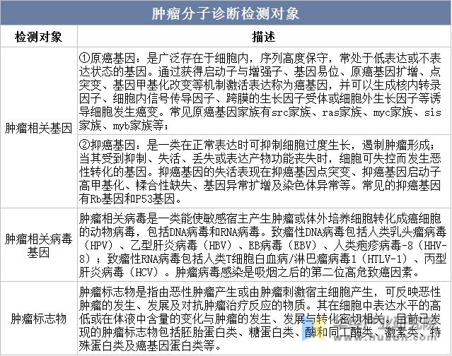 肿瘤分子诊断检测对象