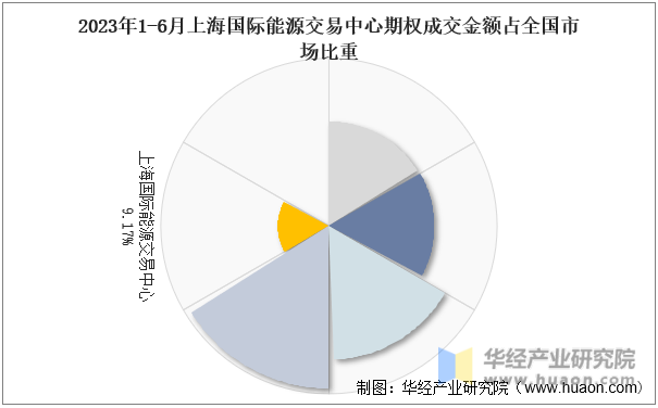 2023年1-6月上海国际能源交易中心期权成交金额占全国市场比重