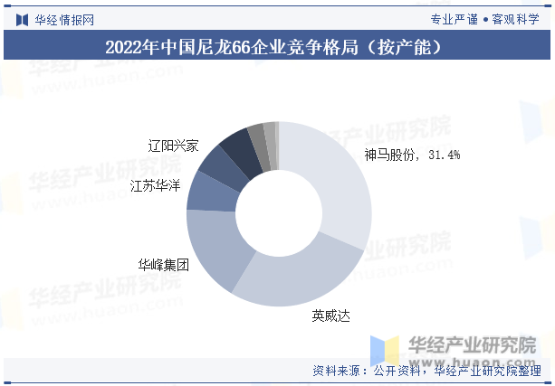 2022年中国尼龙66企业竞争格局（按产能）