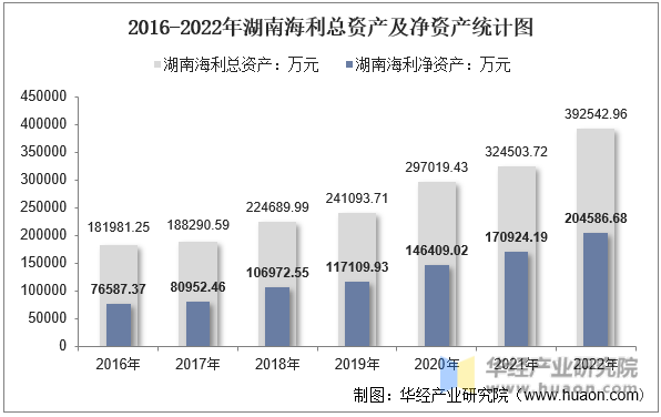 2016-2022年湖南海利总资产及净资产统计图