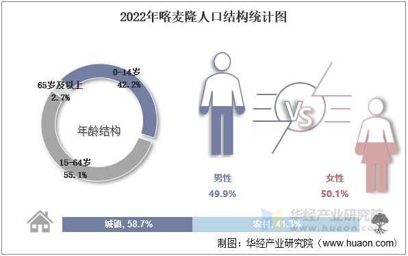 2022年喀麦隆人口结构统计图