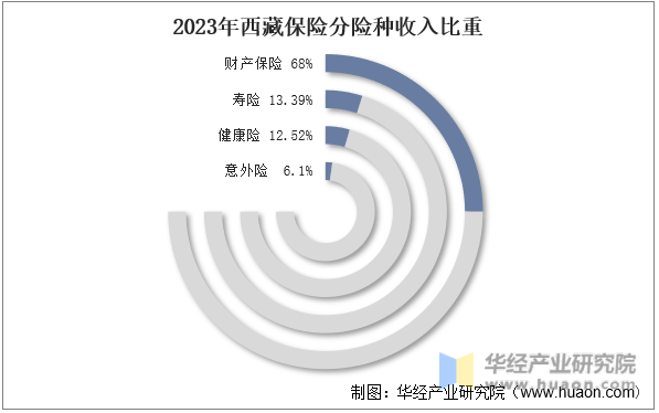 2023年西藏保险分险种收入比重