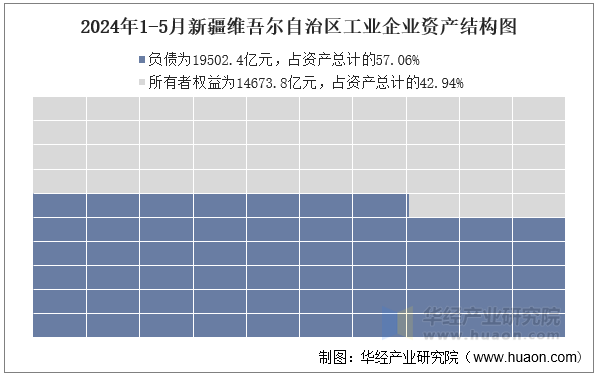 2024年1-5月新疆维吾尔自治区工业企业资产结构图