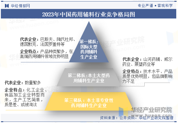 2023年中国药用辅料行业竞争格局图