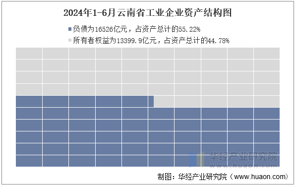 2024年1-6月云南省工业企业资产结构图