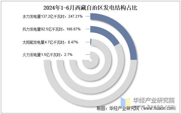 2024年1-6月西藏自治区发电结构占比