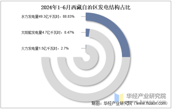 2024年1-6月西藏自治区发电结构占比