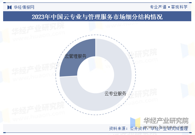 2023年中国云专业与管理服务市场细分结构情况