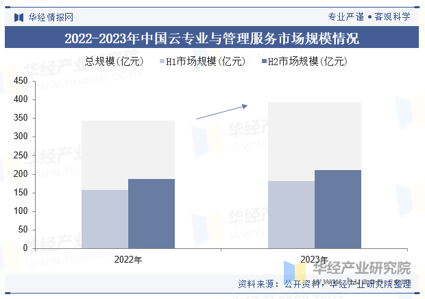 2022-2023年中国云专业与管理服务市场规模情况