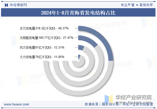 2024年1-8月青海省发电结构占比