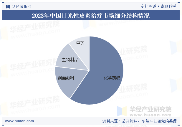 2023年中国日光性皮炎治疗市场细分结构情况