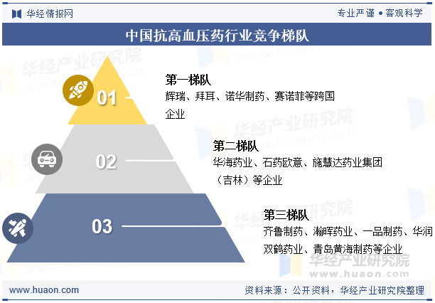 中国抗高血压药行业竞争梯队