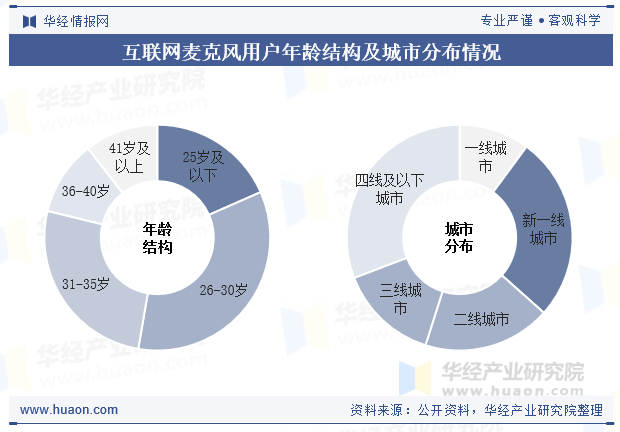 互联网麦克风用户年龄结构及城市分布情况