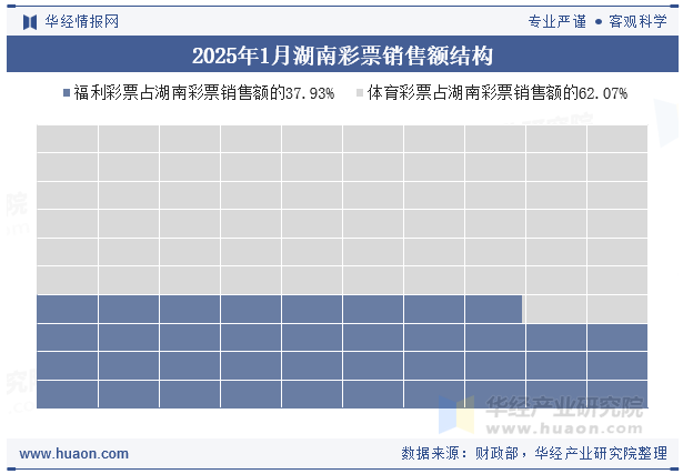 2025年1月湖南彩票销售额结构