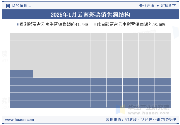 2025年1月云南彩票销售额结构