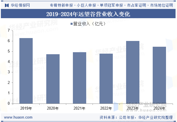 2019-2024年远望谷营业收入变化