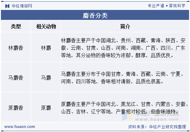 麝香分类