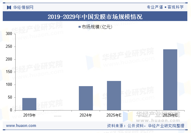 2019-2029年中国发膜市场规模情况
