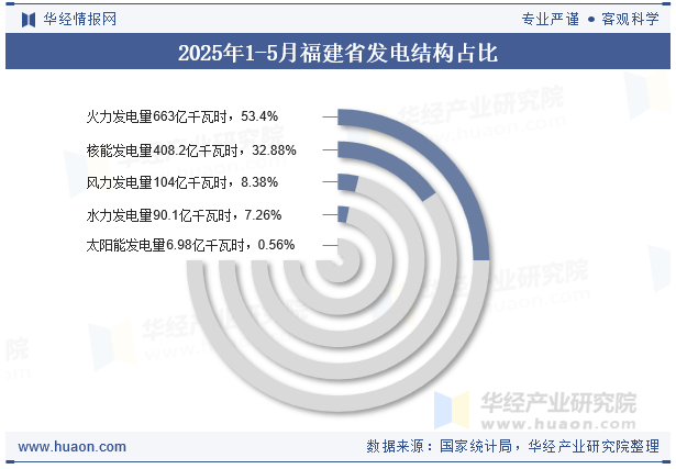 2025年1-5月福建省发电结构占比